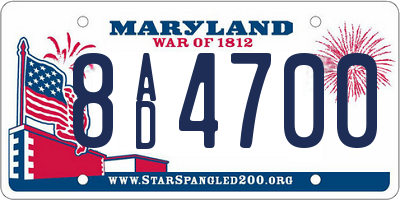 MD license plate 8AD4700