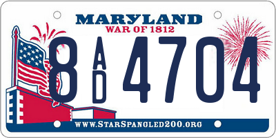 MD license plate 8AD4704