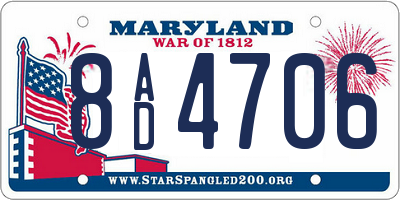 MD license plate 8AD4706