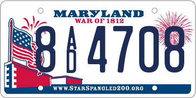 MD license plate 8AD4708