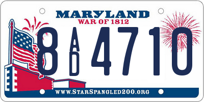 MD license plate 8AD4710