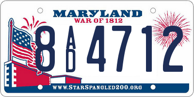 MD license plate 8AD4712