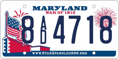 MD license plate 8AD4718