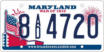 MD license plate 8AD4720
