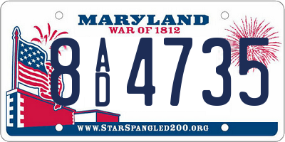 MD license plate 8AD4735