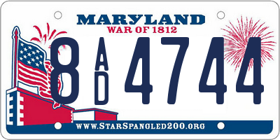 MD license plate 8AD4744
