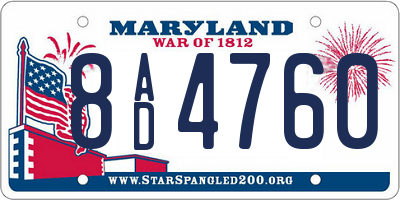MD license plate 8AD4760