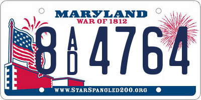 MD license plate 8AD4764