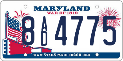 MD license plate 8AD4775