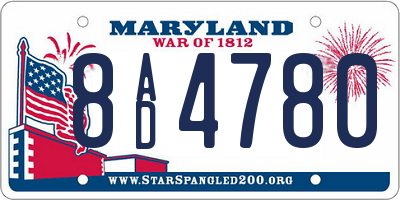 MD license plate 8AD4780