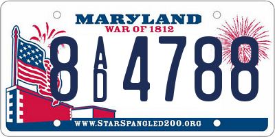 MD license plate 8AD4788
