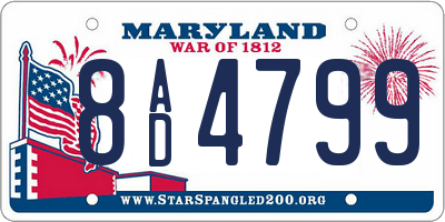 MD license plate 8AD4799