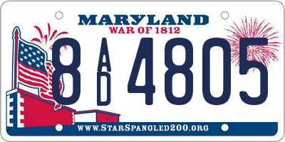 MD license plate 8AD4805