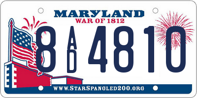 MD license plate 8AD4810