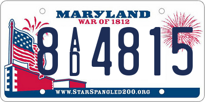 MD license plate 8AD4815