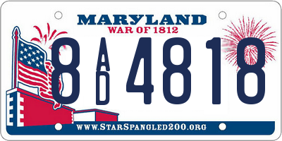 MD license plate 8AD4818