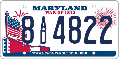 MD license plate 8AD4822