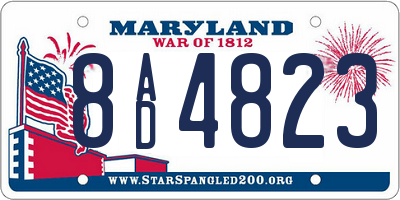 MD license plate 8AD4823