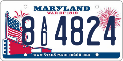 MD license plate 8AD4824
