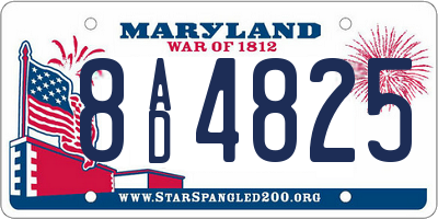 MD license plate 8AD4825