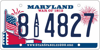 MD license plate 8AD4827