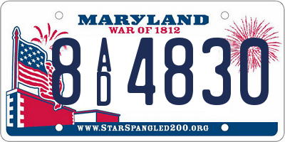 MD license plate 8AD4830