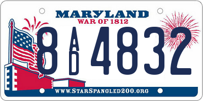 MD license plate 8AD4832