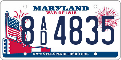 MD license plate 8AD4835