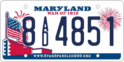 MD license plate 8AD4851