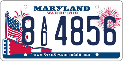 MD license plate 8AD4856