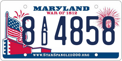 MD license plate 8AD4858