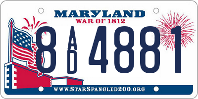 MD license plate 8AD4881