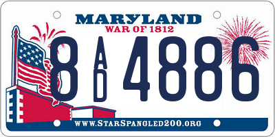 MD license plate 8AD4886