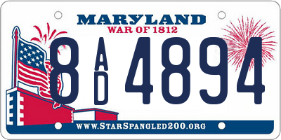MD license plate 8AD4894