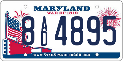 MD license plate 8AD4895