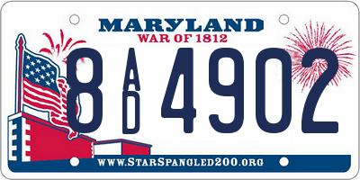 MD license plate 8AD4902