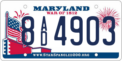 MD license plate 8AD4903