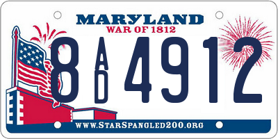 MD license plate 8AD4912