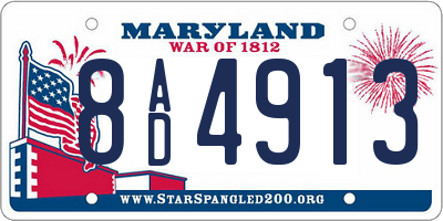 MD license plate 8AD4913