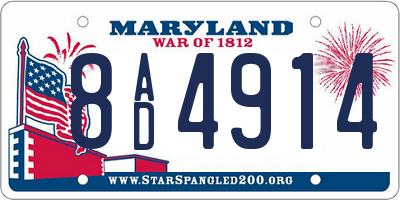 MD license plate 8AD4914