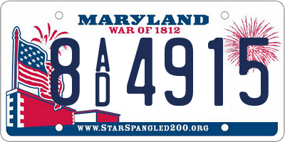 MD license plate 8AD4915