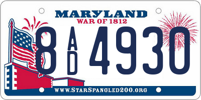 MD license plate 8AD4930