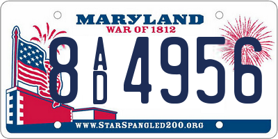MD license plate 8AD4956
