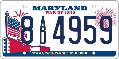 MD license plate 8AD4959