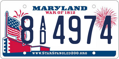 MD license plate 8AD4974