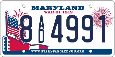 MD license plate 8AD4991