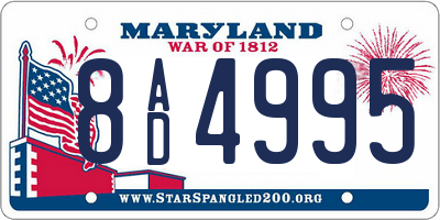 MD license plate 8AD4995