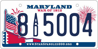 MD license plate 8AD5004