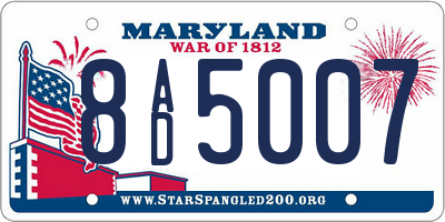 MD license plate 8AD5007