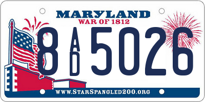 MD license plate 8AD5026